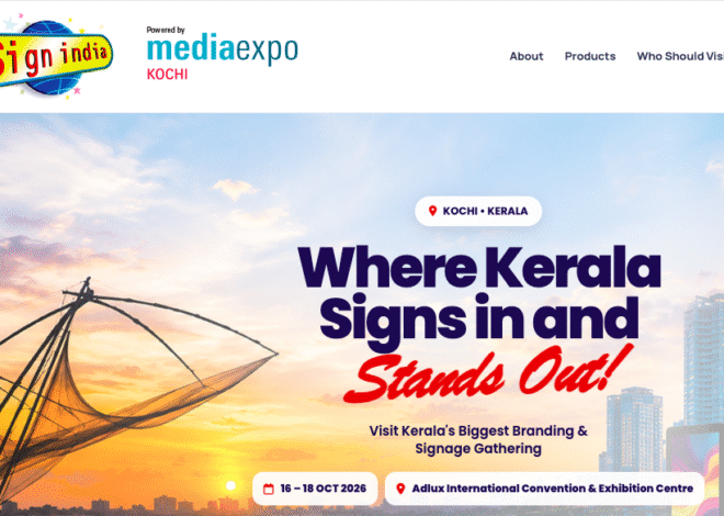 Sign India Kochi 2026: Kerala’s Hub for Print & Signage Opens 16–18 October at Adlux