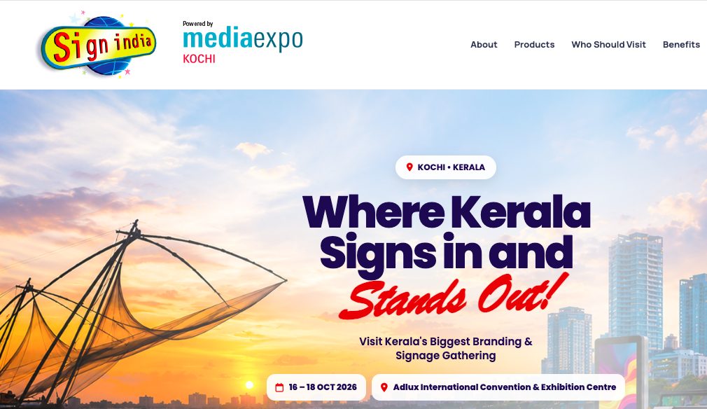 Sign India Kochi 2026: Kerala’s Hub for Print & Signage Opens 16–18 October at Adlux